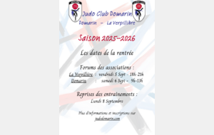 Saison 2025-2026 - Les dates de la rentrée